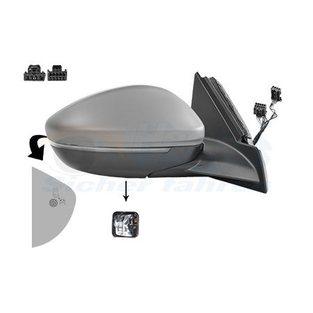 Rétroviseur éléctrique complet droit