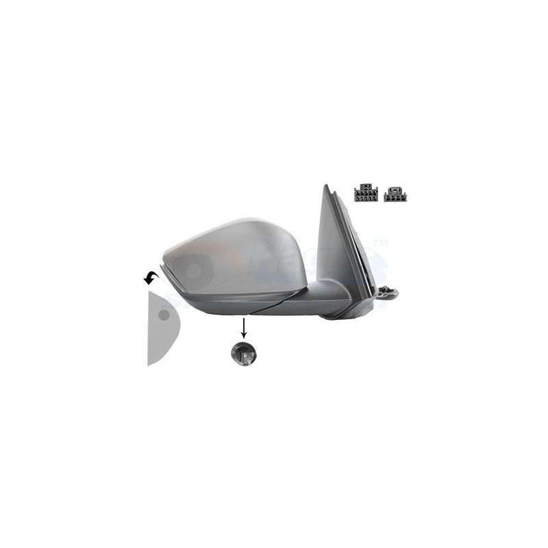 Rétroviseur éléctrique complet droit 14pin chauffant primer rabattable électriquement avec éclairage inférieur side assist