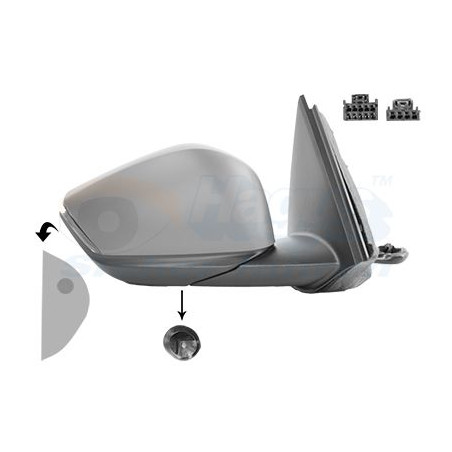 Rétroviseur éléctrique complet droit 14pin chauffant primer rabattable électriquement avec éclairage inférieur side assist