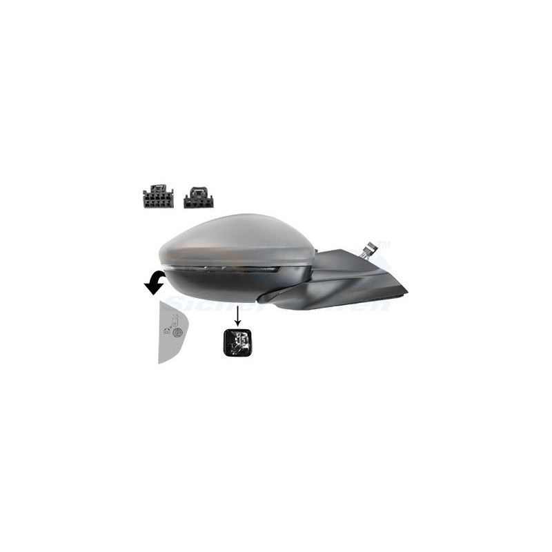 Rétroviseur éléctrique complet droit