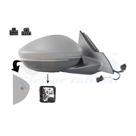 Rétroviseur éléctrique complet droit