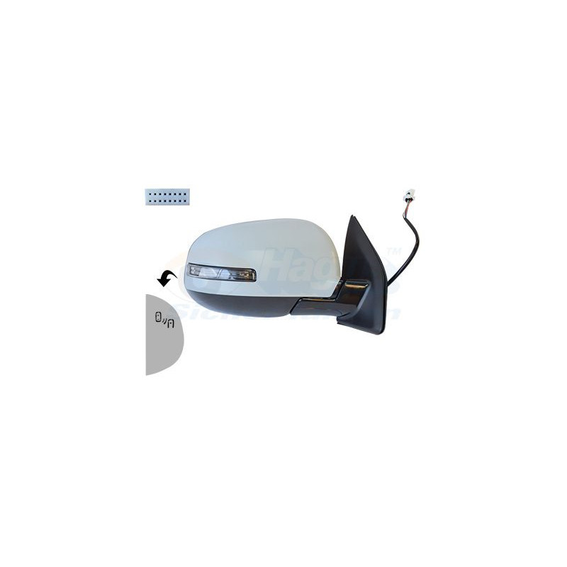 Rétroviseur éléctrique complet droit 16  11pin chauffant primer rabattable électriquement side assist