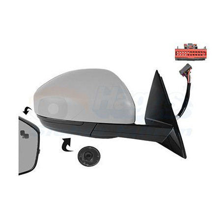 Rétroviseur éléctrique complet droit 16pin chauffant primer rabattable électriquement avec mémoire side assist (cable pour 