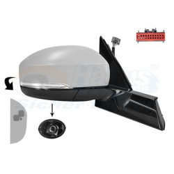 RETROVISEUR ELECTRIQUE COMPLET DROIT 16Pin Chauffant Primer Rabattable électriquement Avec éclairage inférieur Avec mémoire 