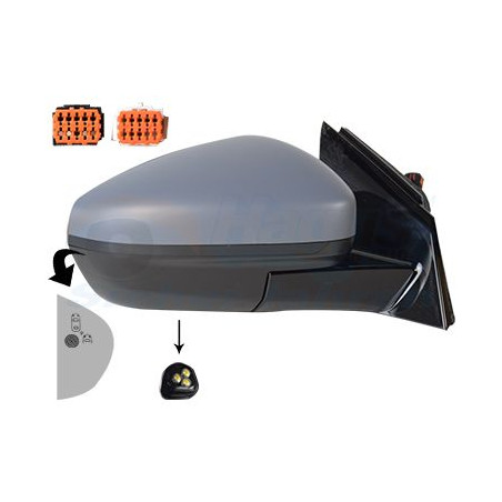 Rétroviseur éléctrique complet droit