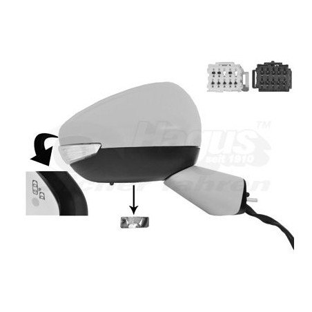 Rétroviseur éléctrique complet droit