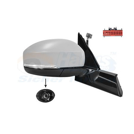 RETROVISEUR ELECTRIQUE COMPLET DROIT 6Pin Chauffant Primer Avec éclairage inférieur 