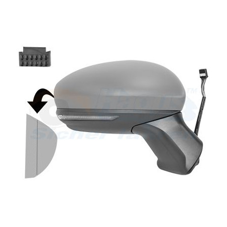 Rétroviseur éléctrique complet droit