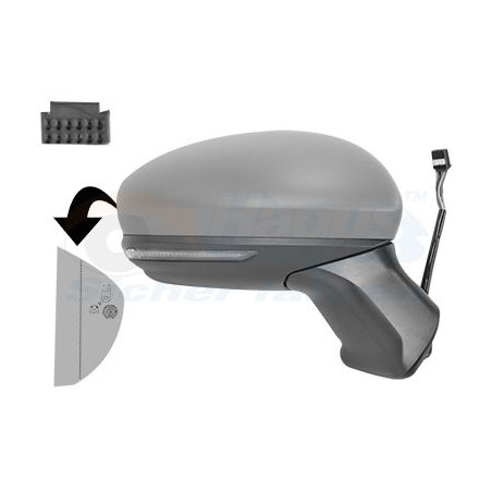 Rétroviseur éléctrique complet droit