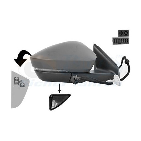 Rétroviseur éléctrique complet droit