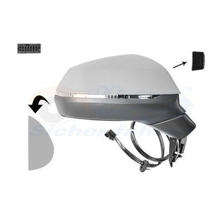 Rétroviseur éléctrique complet droit