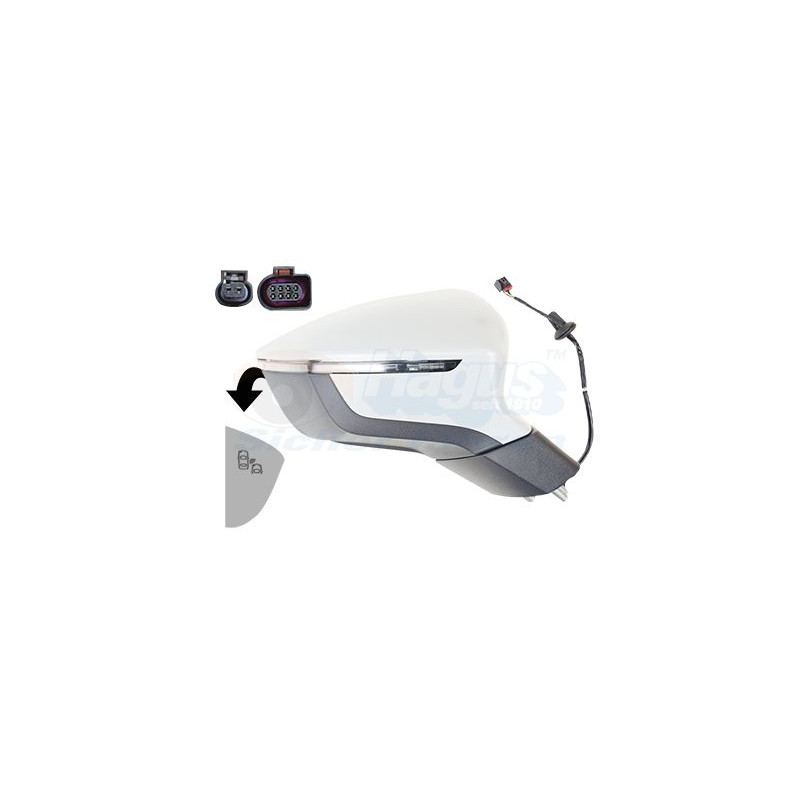 Rétroviseur éléctrique complet droit