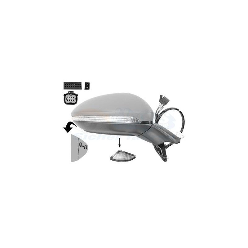 Rétroviseur éléctrique complet droit