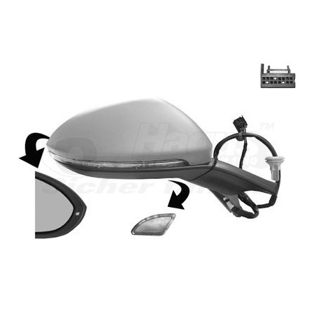 Rétroviseur éléctrique complet droit