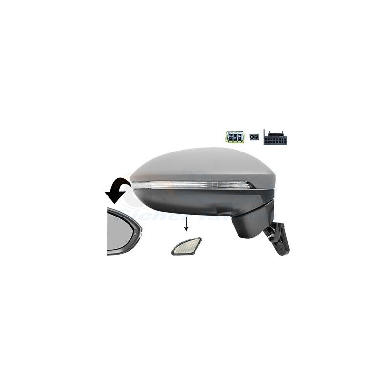 Rétroviseur éléctrique complet droit