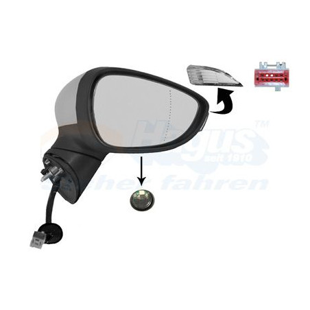 Rétroviseur éléctrique complet droit