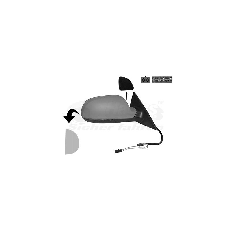 Rétroviseur éléctrique complet droit