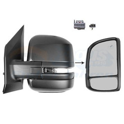 Rétroviseur éléctrique complet gauche 10pin bras court noir chauffant rabattable électriquement side assist