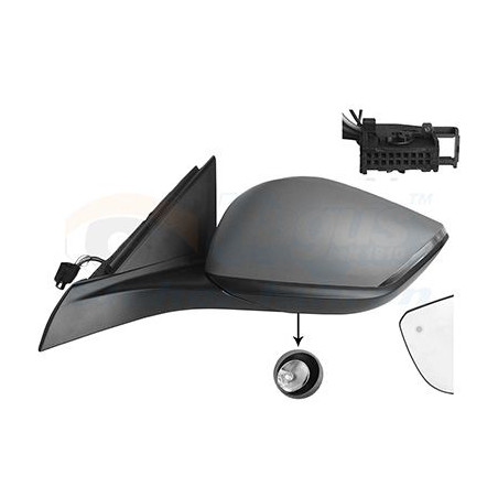 Rétroviseur éléctrique complet gauche 10pin chauffant primer rabattable électriquement avec éclairage inférieur side assis