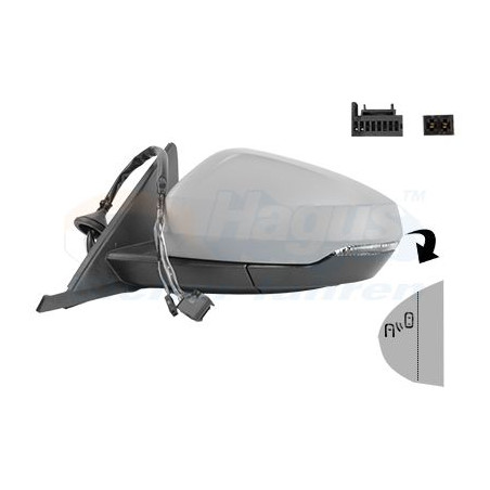 RETROVISEUR ELECTRIQUE COMPLET GAUCHE Primer 10Pin Rabattable électriquement Surveillance angle mort 