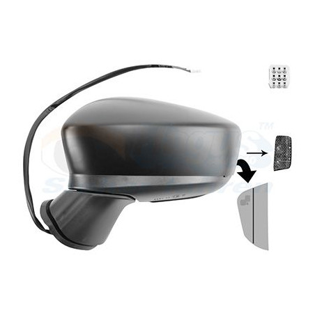 Rétroviseur éléctrique complet gauche 10pin primer chauffant rabattable électriquement side assist