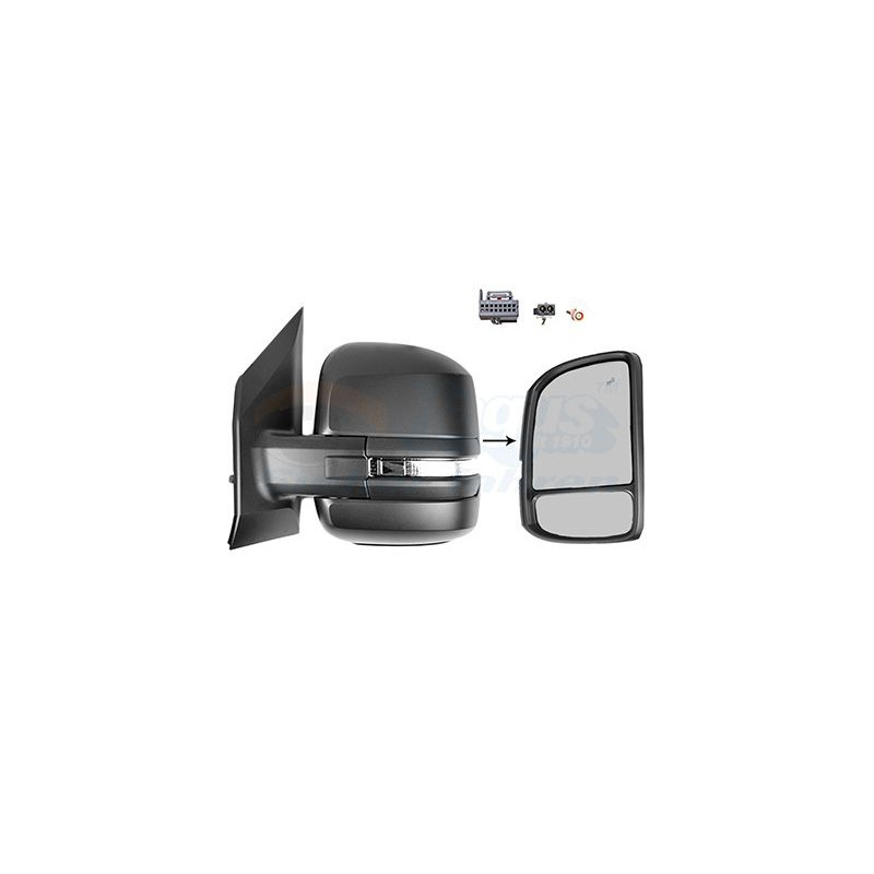 Rétroviseur éléctrique complet gauche 11pin bras court noir chauffant rabattable électriquement side assist avec antenne