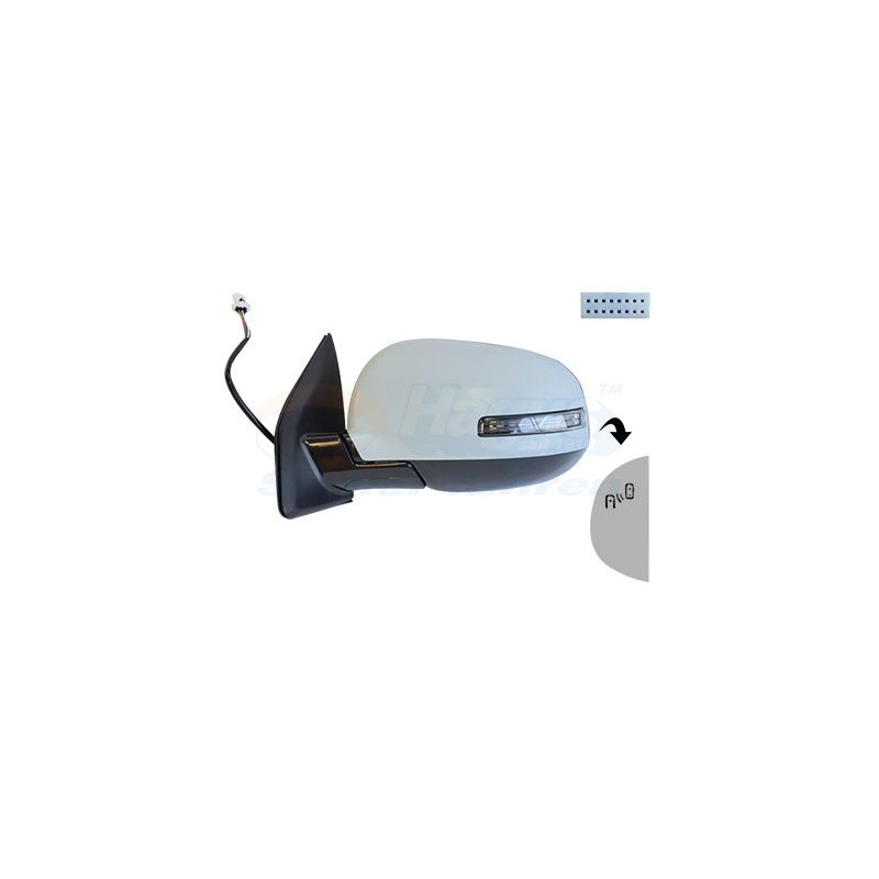 Rétroviseur éléctrique complet gauche 16  11pin chauffant primer rabattable électriquement side assist