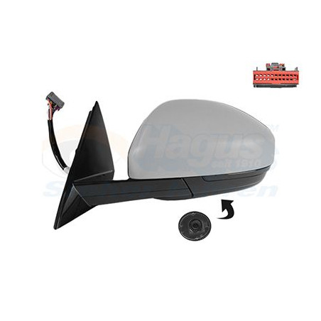 Rétroviseur éléctrique complet gauche 16pin chauffant primer rabattable électriquement avec mémoire avec sonde detempératu