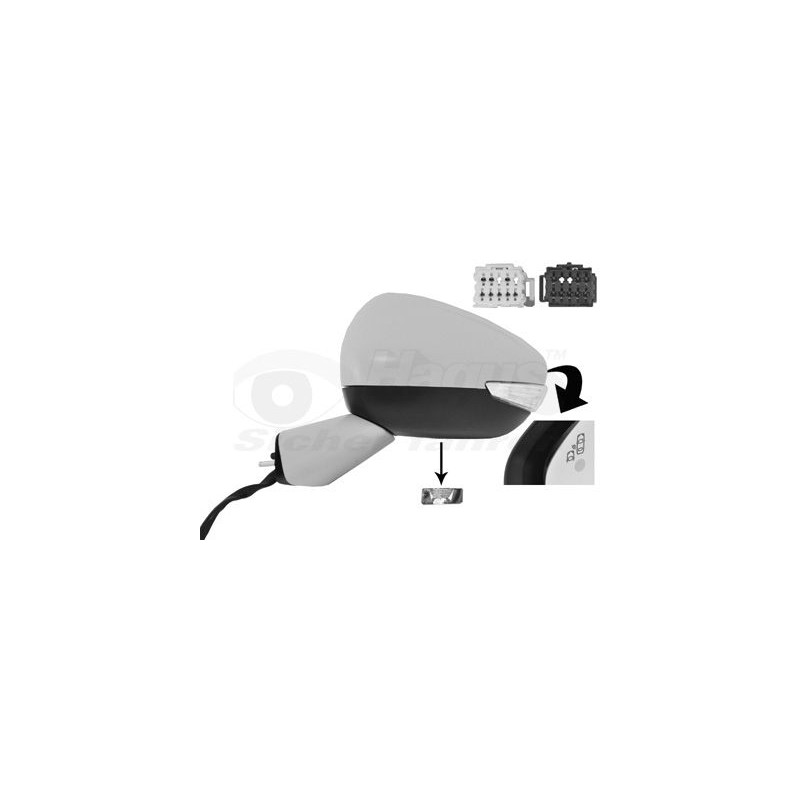 Rétroviseur éléctrique complet gauche