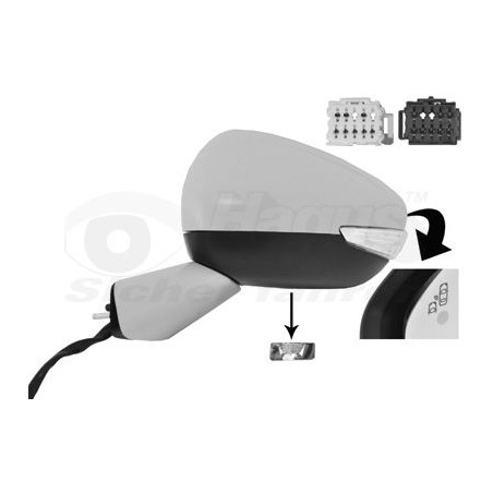 Rétroviseur éléctrique complet gauche