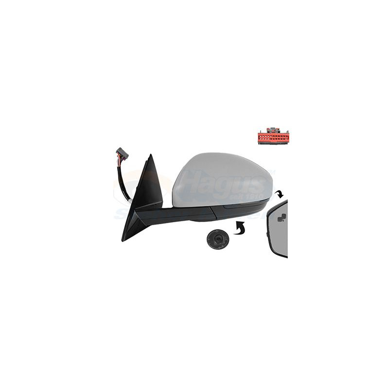 Rétroviseur éléctrique complet gauche 18pin chauffant primer rabattable électriquement avec mémoire side assist avec sonde 