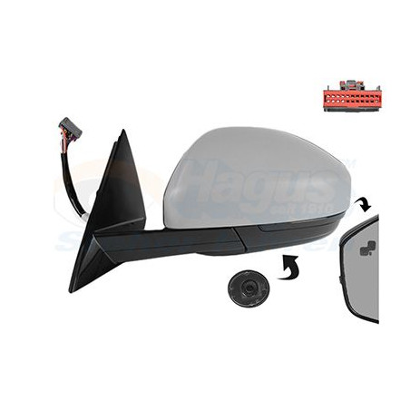 Rétroviseur éléctrique complet gauche 18pin chauffant primer rabattable électriquement avec mémoire side assist avec sonde 