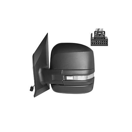 Rétroviseur éléctrique complet gauche 6pin bras court noir chauffant