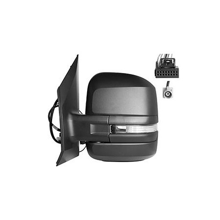 Rétroviseur éléctrique complet gauche 7pin bras court noir chauffant avec antenne