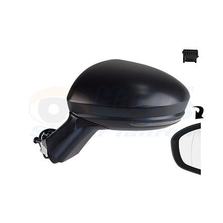 Rétroviseur éléctrique complet gauche 7pin chauffant noir