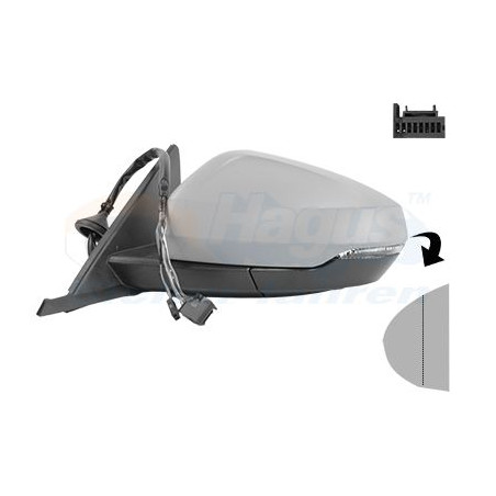 RETROVISEUR ELECTRIQUE COMPLET GAUCHE Primer 8Pin Rabattable électriquement 