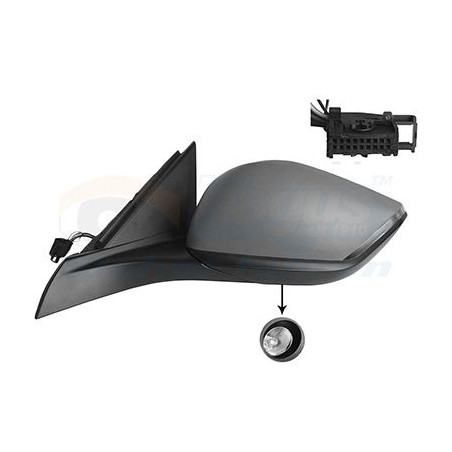 Rétroviseur éléctrique complet gauche 9pin chauffant primer rabattable électriquement avec éclairage inférieur