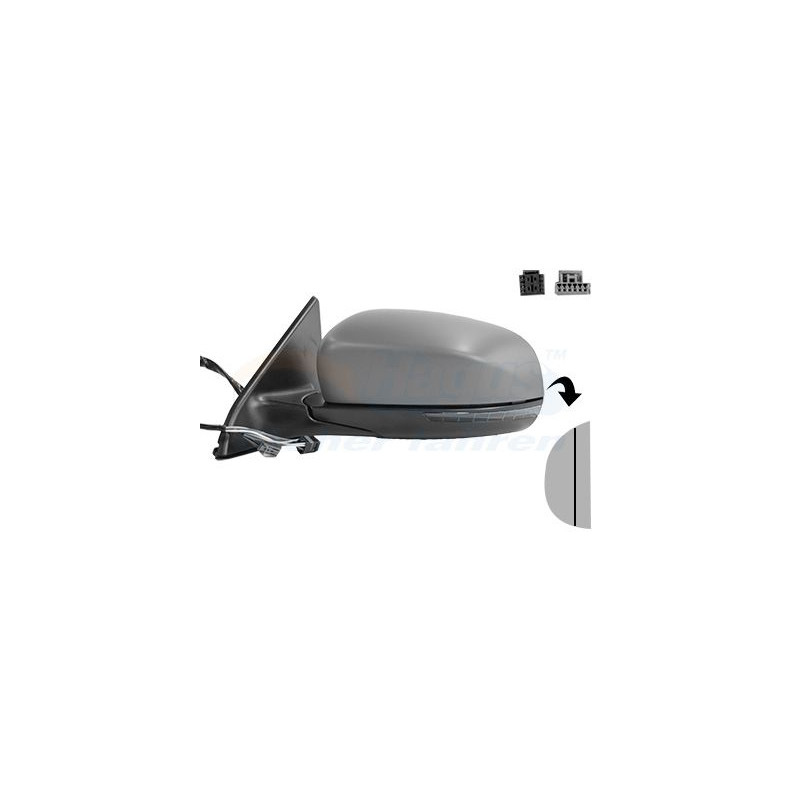 Rétroviseur éléctrique complet gauche 9pin primer chauffant rabattable électriquement