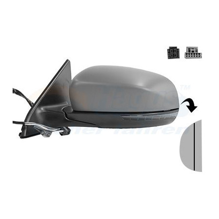 Rétroviseur éléctrique complet gauche 9pin primer chauffant rabattable électriquement