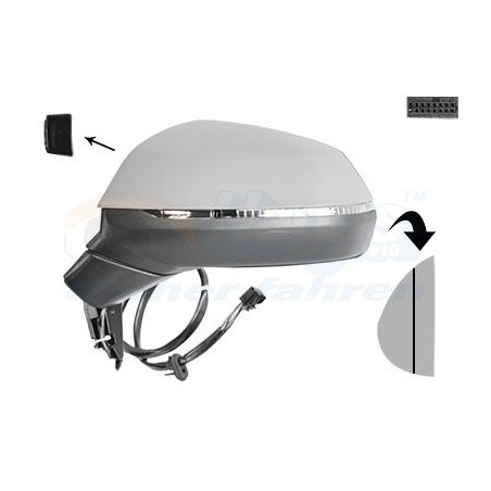 Rétroviseur éléctrique complet gauche