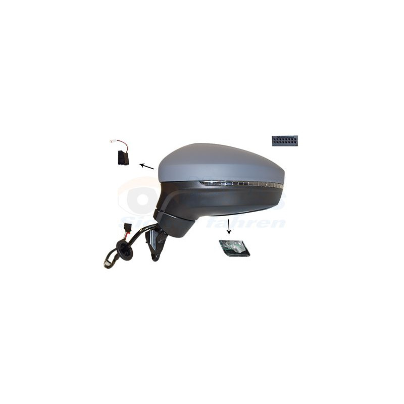 Rétroviseur éléctrique complet gauche