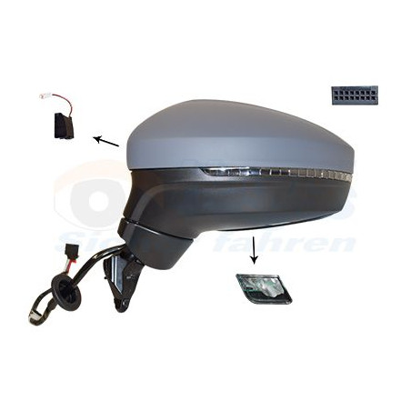 Rétroviseur éléctrique complet gauche