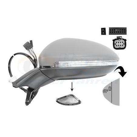 Rétroviseur éléctrique complet gauche