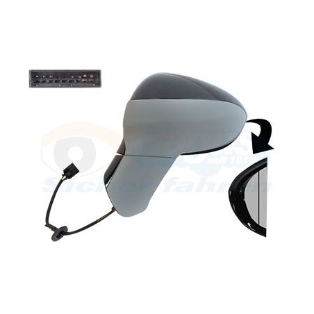 Rétroviseur éléctrique complet gauche noir mat - primer