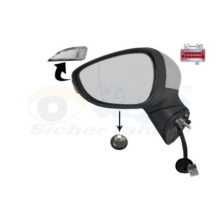 Rétroviseur éléctrique complet gauche