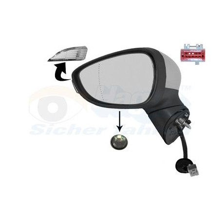 Rétroviseur éléctrique complet gauche